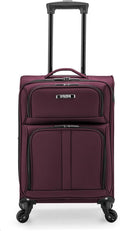 U.S. Traveler Anzio Softside Expandable Spinner Luggage, Burgundy, Carry-on 22-Inch