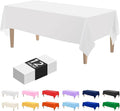 Kopokita 12PCS White Plastic Tablecloths 54 x 108 Inch, Disposable Table Cloths Rectangle Party Table Covers
