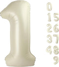 Number Balloons 1, 40 Inch One Balloons for 1st Birthday Girl Boy 1 11 21 Party Decorations Baby Shower Photo Shoot, Cream White 1 Balloon