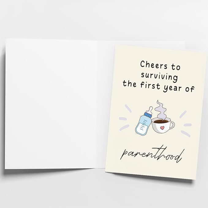 1st Birthday Card for Girl & Boy | First Birthday Card for Boy & Girl | 1st Bday Gifts Decorations | 1 Year Old Bday Card