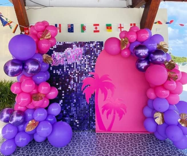 Shimmer Wall Backdrop - 24pcs Decorations Panel | Wedding, Birthday, Anniversary, Engagement & Bridal Shower Party Decor Panel(Joker Purple)