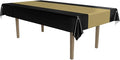 Beistle Black and Gold Plastic Tablecover