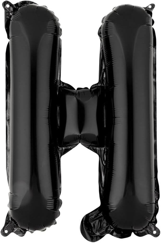 Restaurantware Balloonify 16 Inch Letter Balloon 1 Alphabet Party Balloon - Letter H Self-Sealing Black Foil Mylar Balloon Hanging Film Decoration For Birthday Wedding Or Graduation