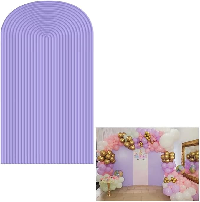 HUAYI Violet Purple Ripples Pattern Arch Backdrop Cover for Birthday Party Wedding Baby Shower Decorations Chiara Backdrops Arched Wall Frame Stands Covers Props GP-450 3ft * 5ft