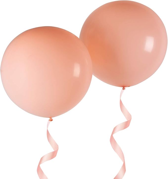 36 Inch Giant Round Balloons Macaron Orange 6 Packs Latex Balloons for Photo Shoot Wedding Baby Shower Birthday Party Decorations