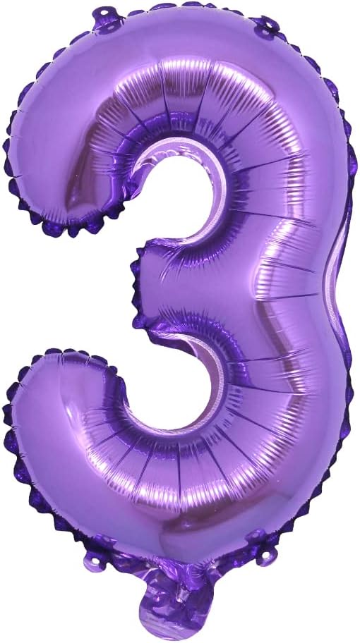 16 inch Purple Alphabet Letter and Number Balloons Set Package, Aluminum Hanging Foil Film Banner Mylar Balloon for Birthday Party Decoration Custom Word (A-Z, 0-9) (16 Inch Purple 3)