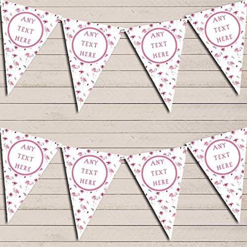 Pretty Pink Flamingo Personalized Birthday Party Bunting - Hanging Party Decoration - Birthday Party Banner Garland | Decorative Party Supplies