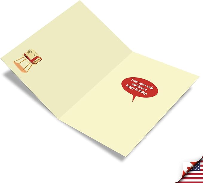 NobleWorks - 1 Jumbo Funny Card for Birthdays (8.5 x 11 Inch) - Cartoon Joke, Humor Bday Card with Envelope - Dentist Say J5585BDGC