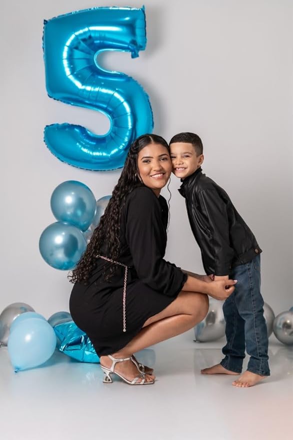 25 Number Balloons, Dark Blue Balloons for Man Woman 25th Birthday Decoration, Foil Number Ballon for 25, 52 Anniversary, Bridal Shower, Graduation, Halloween, Christmas, New Year