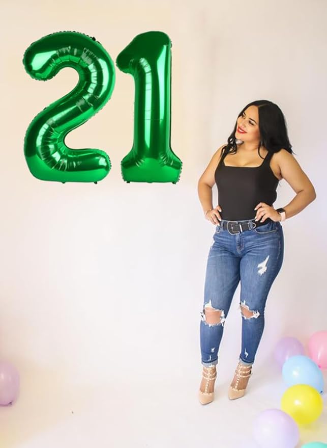 Number Balloons 1, 40 Inch One Balloons for 1st Birthday Girls Boys 1 11 21 Party Decorations Baby Shower Photo Shoot, Dark Green 1 Balloon for Anniversary Wedding