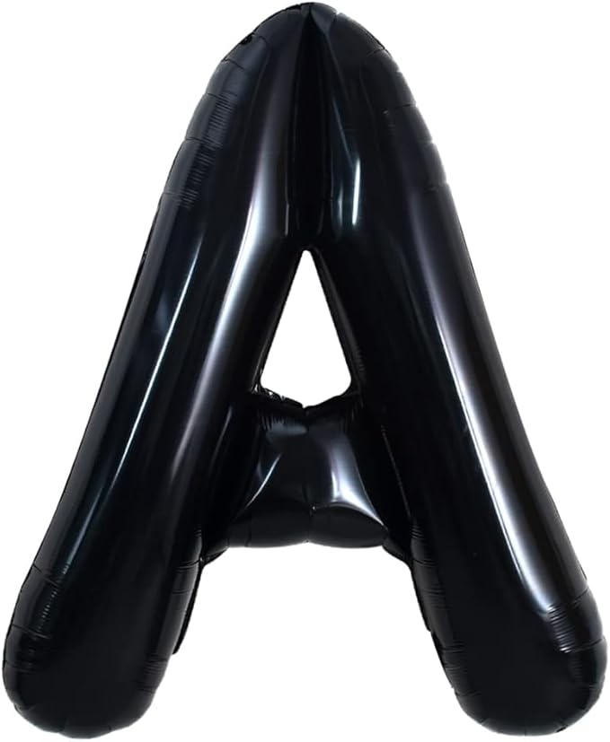 TONIFUL 40 Inch Large Black A Letter Balloon - Jumbo Helium Foil Mylar Big Alphabet for 2026 New Year Eve Graduation Wedding Baby Shower Birthday Party Anniversary Supplies Decorations