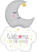 Welcome To The World Baby Moon 42" Foil Party Balloon