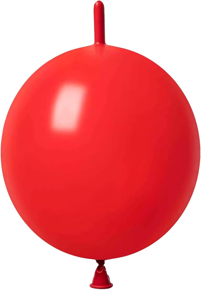 IN-JOOYAA 6 Inch Red Latex Link Balloon 100 Pcs Quick Linkable Balloon for Party Decoration