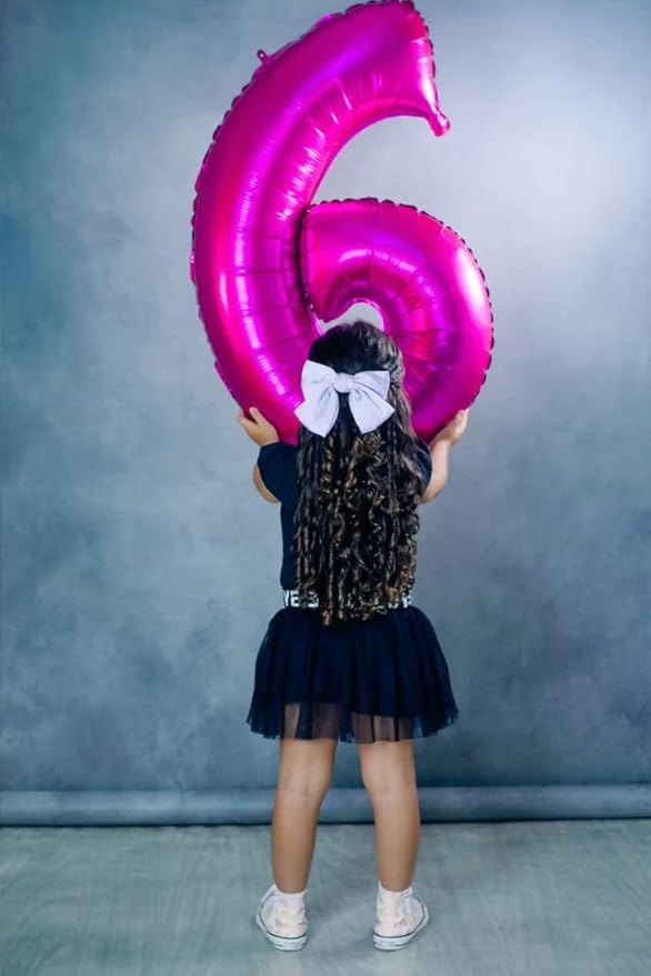 6 Number Balloon, 40 Inch 6 Balloon for Birthday Girl Boy, Rose Purple Balloons for 6, 16, 26, 60, 2026 Graduation, Birthday, Wedding Anniversary, Xmas, Party Supplies