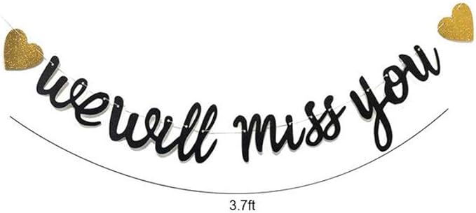 We Will Miss You Banner for Retirement Party Decorations – Going Away Party Decor for Coworker, College Send Off, Goodbye Banner, Farewell Sign, Office Leaving Decorations