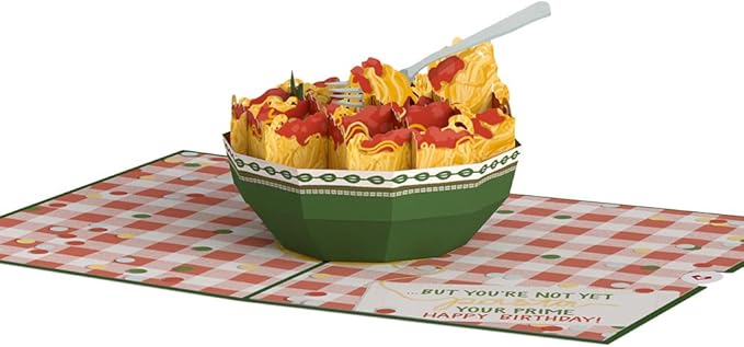 Lovepop Birthday Pop-Up Card for Her and Him - 3D Greeting Cards for Boys, Girls, Men, Women - You May Be Spaghetting Older... - 5" x 7" Card - Blank Notecard & Envelope Included
