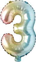 16 inch gradient rainbow number balloons unicorn party foil balloon baby shower 1 birthday party decorations kids numbers Air ball (16 Inch Rainbow 3)
