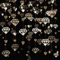 52 Ft Valentines Day Party Decorations Champagne Gold Heart Garland Hanging Paper Diamond Heart Streamer Banner for Engagement Bachelorette Bridal Shower Wedding Anniversary Mothers Day Birthday Party