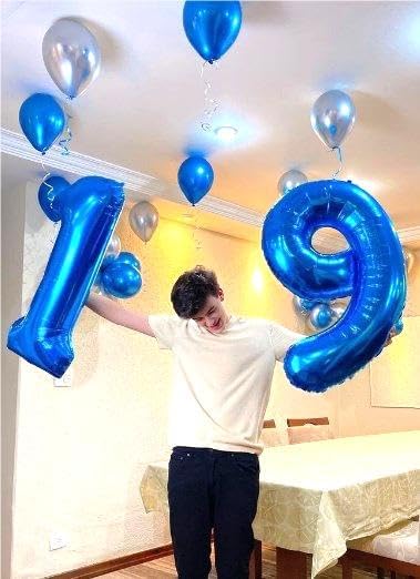 Navy Blue Jumbo Number 29 Balloon 40 Inch, Boy Girl 29 Birthday Supplies, Foil Helium 29 Birthday Giant Balloon, Mylar Blue Number Balloons Anniversary Decorations
