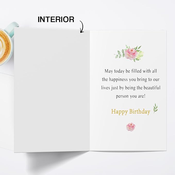 Happy Daughter Birthday Card Gift from Mom Dad,Eco-Friendly Envelope 5.3in x 8in
