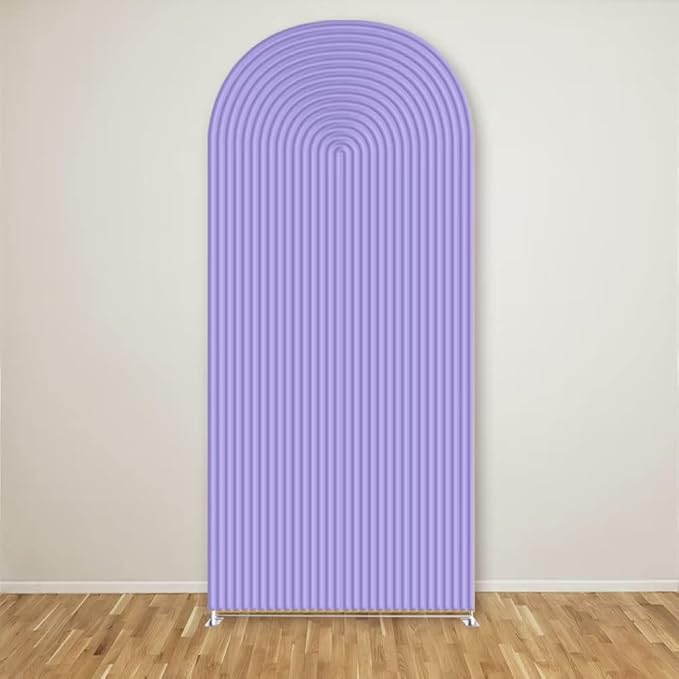 HUAYI Violet Purple Ripples Pattern Arch Backdrop Cover for Birthday Party Wedding Baby Shower Decorations Chiara Backdrops Arched Wall Frame Stands Covers Props GP-450 3ft * 6.5ft