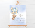 Baby Shower Sign, Baby Shower Welcome Sign, Bear Baby Shower Welcome Sign, Blue Bear Welcome Sign, Baby Shower Decorations