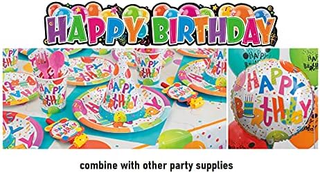 Happy Birthday Giant Jointed Banner - 4.5 ft - Premium Cardstock Banner - Perfect For All Ages