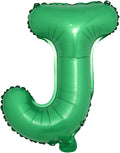 16 inch Green Alphabet Letter and Number Balloons Set Package, Aluminum Hanging Foil Film Banner Mylar Balloon for Birthday Party Decoration Custom Word (A-Z, 0-9) (16 inch Green J)