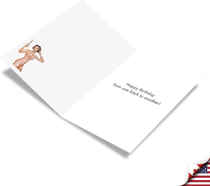 NobleWorks - 1 Sassy Happy Birthday Card Funny - Hilarious Grown-Up Card for Women, Wife, Stationery Humor - Baddest B-tch C9311BDG