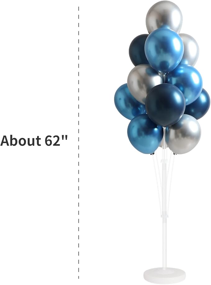 Balloon Column Kit for Floor-Balloon Columns with Stand, Base and Pole,Balloon Tower Backdrop Decoration for Wedding, Baby Shower, Birthday Party, or Bachelorette Parties (BLUE SILVER)