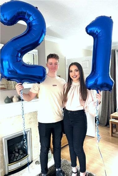 40 Inch Big Blue Number 2 Balloon Birthday Decoration, Number 2 Helium Balloon 12 20 22 23 24 26 28 32 42 Celebration, Boy Girl Baby Anniversary Party Graduations Supplies Decorations