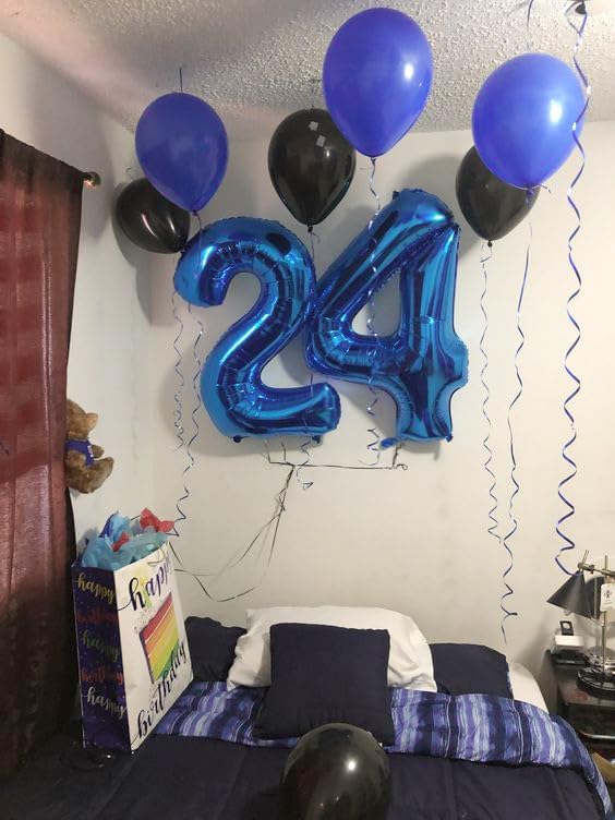 Navy Blue Number 40 Balloon 40 inch, 40 Number Balloons, 40th Navy Blue Birthday Decorations, 40 Year Old Women Men Blue Party Supplies