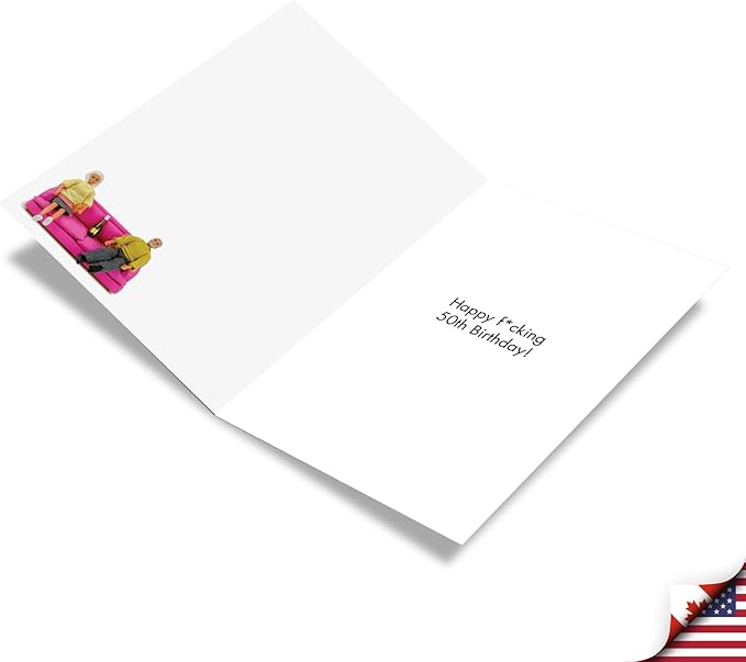 NobleWorks - 50th Funny Card for Birthday - Milestone Bday of 50 Years, Celebrate and Congrats Notecard with Envelope - How Did 50 Happen C7323MBG