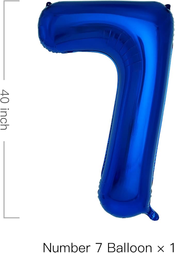 Navy Blue Number 7 Balloons 40 Inch Large Dark Blue Helium Foil Balloons for Birthday Party 2024 Graduation Decorations Anniversary Celebrations (Number 7)