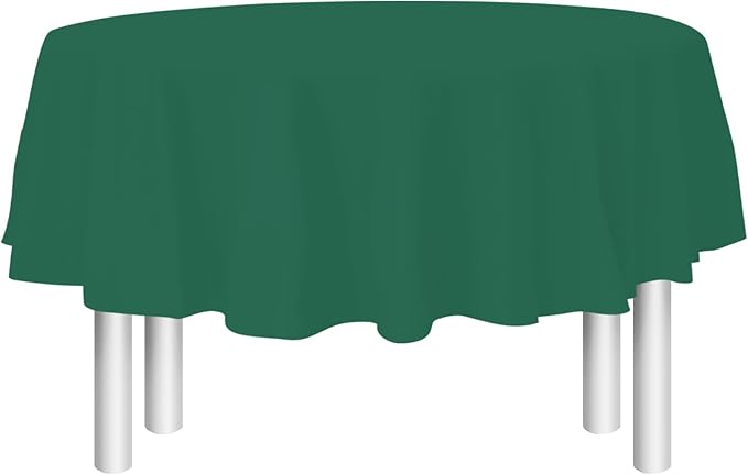 Green Disposable Plastic Tablecloth for Round Tables (36 Pack) Table Cloths for Parties, Events & Weddings, Indoors & Outdoors, 84 inches, Plastic Table Cover