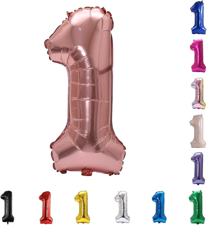 YPSelected 32 Inch Large Foil Helium Number Balloon Birthday Wedding Party 0-9 (Rose Gold, 1)