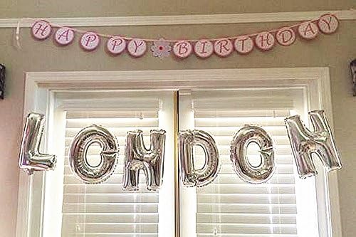 Glanzzeit 16 Inch Silver Foil Balloons Letters A to Z Numbers 0 to 9 for Prom Wedding Birthday Party Decor (Letter O)