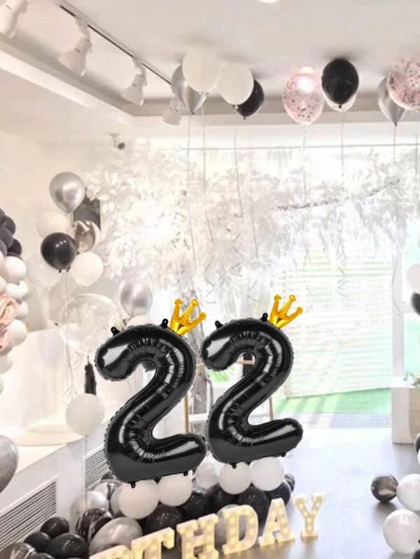 Black 2 Balloon, 40 Inch Number Balloons, Two Second Balloons Number Birthday Decorations, 2nd Bday Party Supplies, Number 2