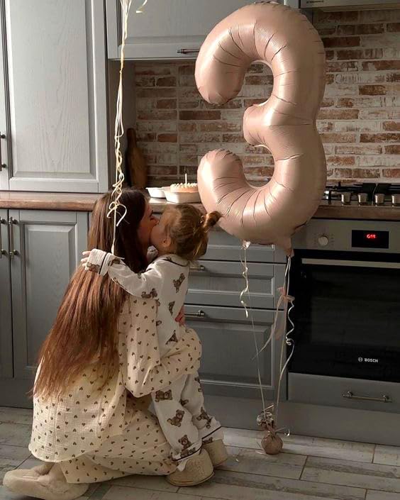 Numbers Balloon 3, 40 Inch Large Light Brown Balloon for Three Year Old Birthday Decor, 3 13 30 31 Birthday Party Decorations for Wedding Supplies