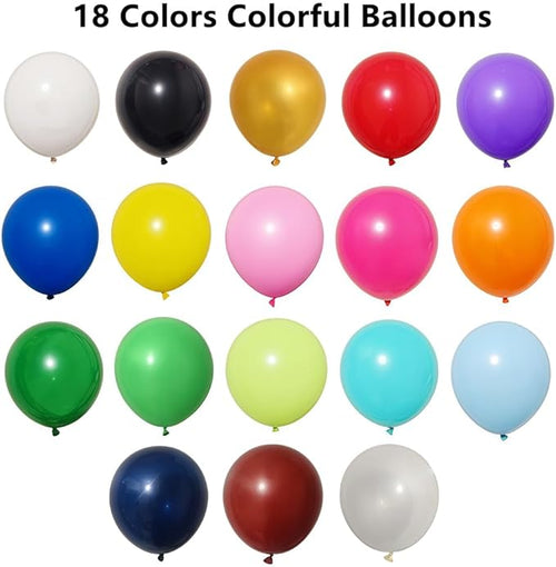 100 Pcs 18 Inch Rainbow Balloons Assorted Colors Latex Multicolor Bulk Large Balloon 18 Kinds Color for Birthdays Weddings Party Decorations