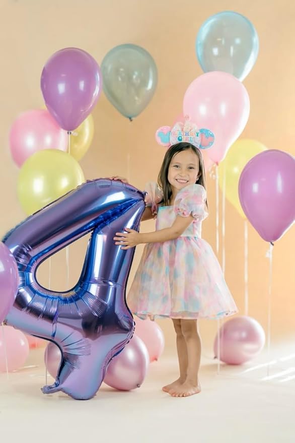 7 Birthday Balloon Purple Number, 17th Birthday Decorations For boys And Girls, 40 Inch Big Balloons for 7, 17, 27, 70 Birthday, Wedding Anniversary, Christmas, New Year, Halloween Party Decoration