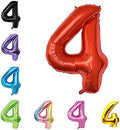 40 Inch Large Foil Helium Number Balloon Birthday Wedding Party 0-9 (Red, 4)