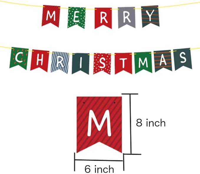 Christmas Party Decorations Kit - Set Includes Merry Christmas Banner Paper Fans Honeycomb Balls Xmas Photo Booth Props Confetti Balloons Red Green Latex Balloons String for Indoors Office Home Decors