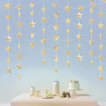 Champagne Shining Star Hanging Garland Champagne Hanging Sparkling Star Streamer Glitter Bunting Banner Twinkle Backdrop for Wedding Baby Shower Birthday Xmas Decorations 40 Feet