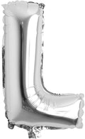 16" inch Single Silver Alphabet Letter number Balloons Aluminum Hanging Foil Film Balloon Wedding Birthday party decoration banner Air Mylar Balloons (16 inch Silver L)