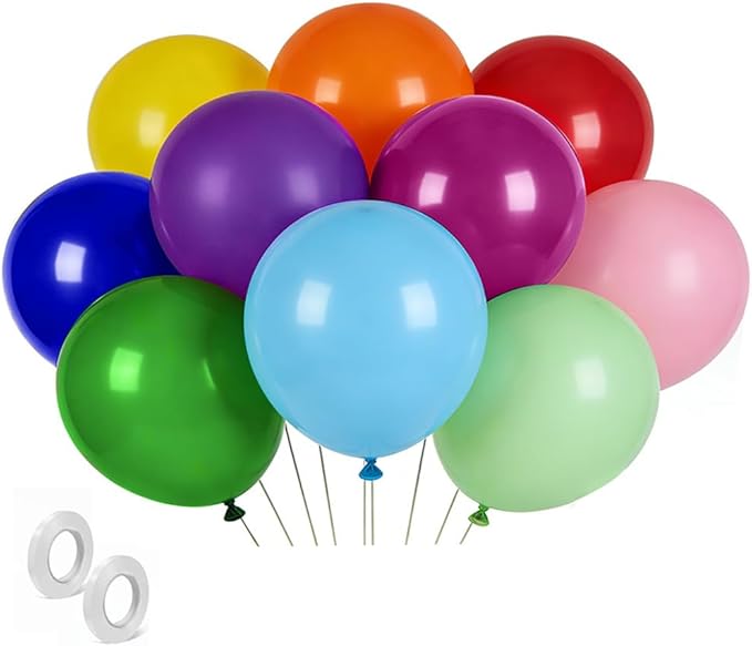 Assorted Rainbow Balloons 30 Pack 18 inch Round Bright Latex Balloons Assorted Colors for Birthday Baby Shower Wedding Party Birthday Decorations Supplies Arch Garland