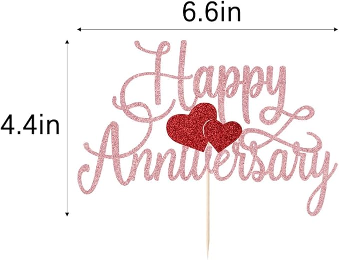 Kaoenla Happy Anniversary Cake Topper - Company Anniversary,Wedding Wedding Anniversary,Birthday Party Selected Decoration Supplies