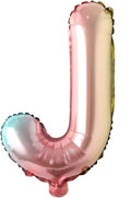 16 inch gradient rainbow Letter number balloons unicorn party foil balloon baby shower 1 birthday party decorations kids numbers Air ball (16 Inch Rainbow J)