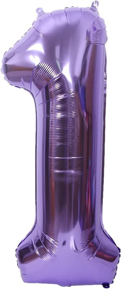 40 Inch Large Foil Helium Number Balloon Birthday Wedding Party 0-9 (Purple, 1)