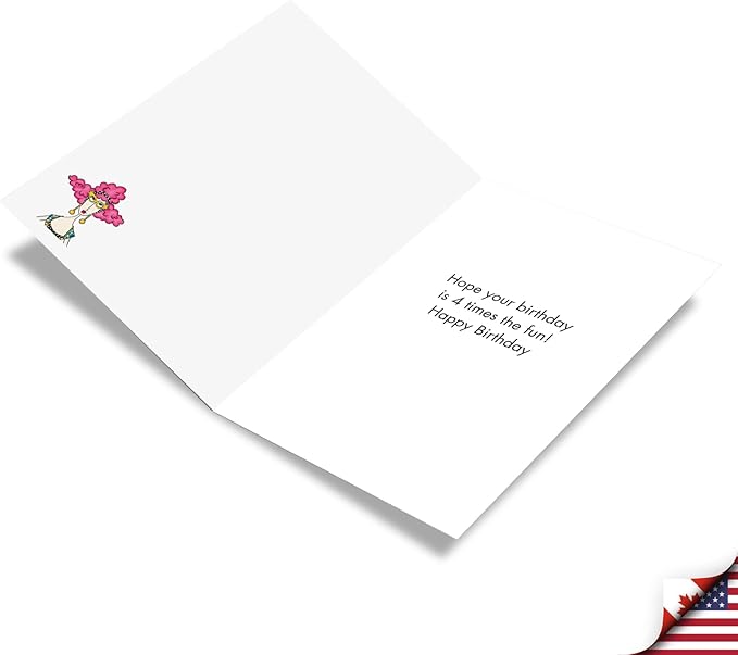 NobleWorks - 1 Funny Birthday Card for Women, Wife - Happy Bday Cartoon, Woman Notecard with Envelope - Four Times the Price C3669BDG